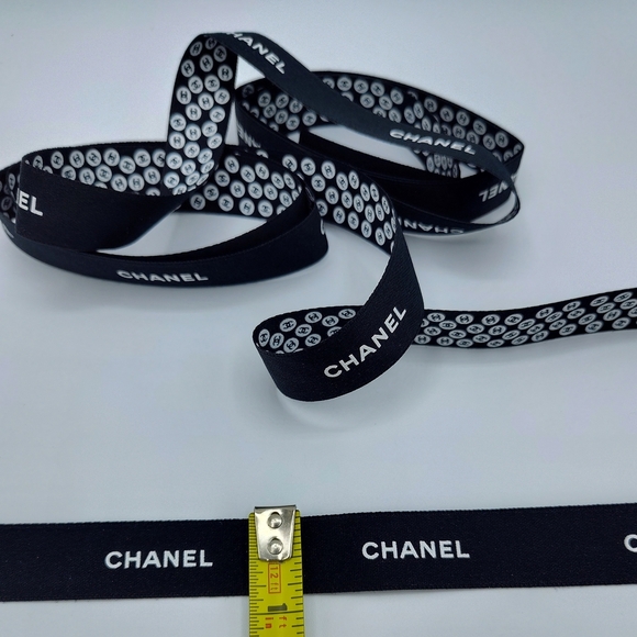 CHANEL Double Sided Grosgrain Ribbon 74 Inches Over 2 Yards 3/4 Inch Authentic - Picture 3 of 3